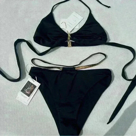SULIS Swimwear Golden Eclipse Top + Bottom - Picture 4 of 9